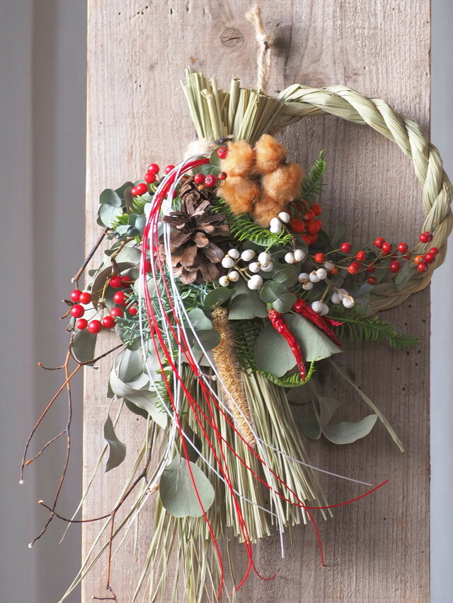 森のお正月飾り42cm① | iichi 日々の暮らしを心地よくする