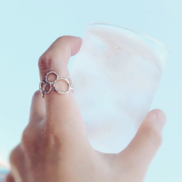 レトロ喫茶のしゅわしゅわ!ソーダ水•リング【スターリングシルバー製/泡モチーフ】
