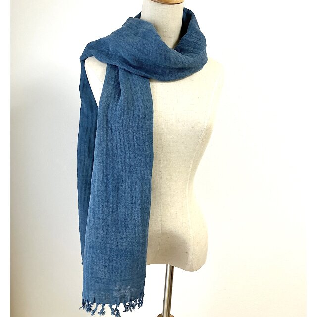 藍染めコットンガーゼストール