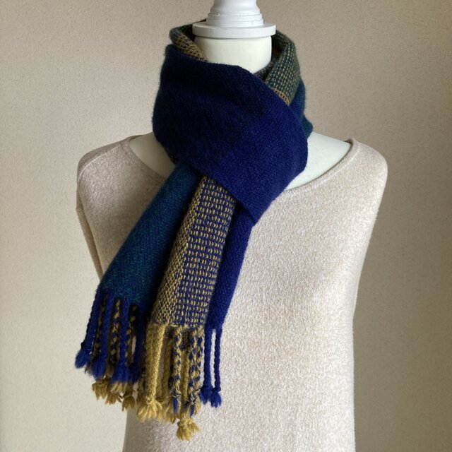 【手織り】ウールのマフラー・送料無料・