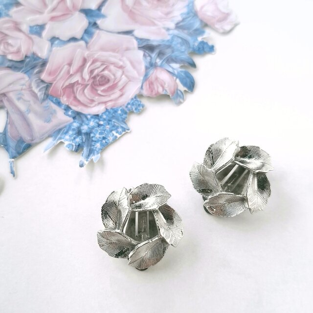 leaf  circle ヴィンテージイヤリング