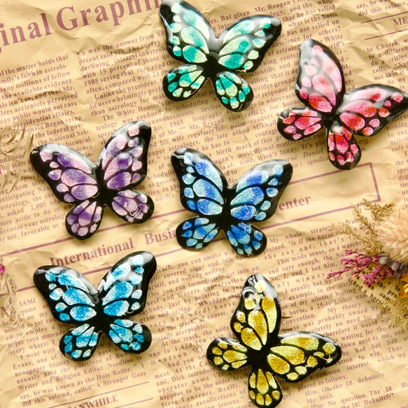 【全6色】胡蝶の夢•七宝焼帯留め（ブローチ金具に変更可）