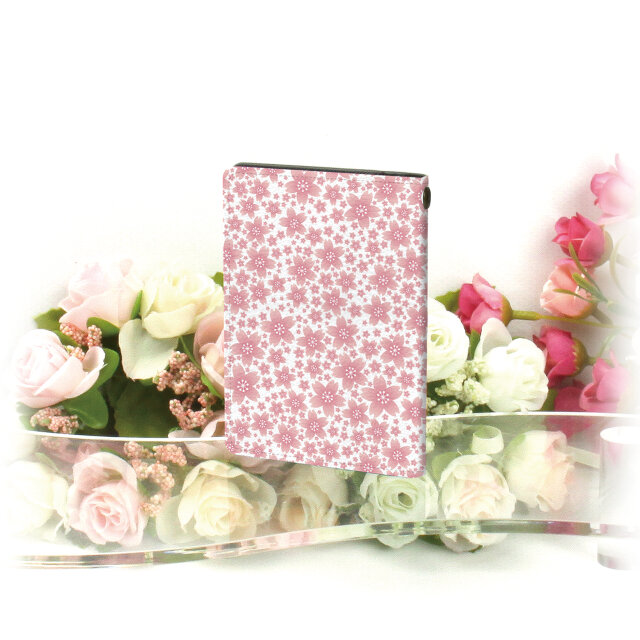 二つ折りパスケース/ICカードケース/カードケース【さくら柄】（名入れ