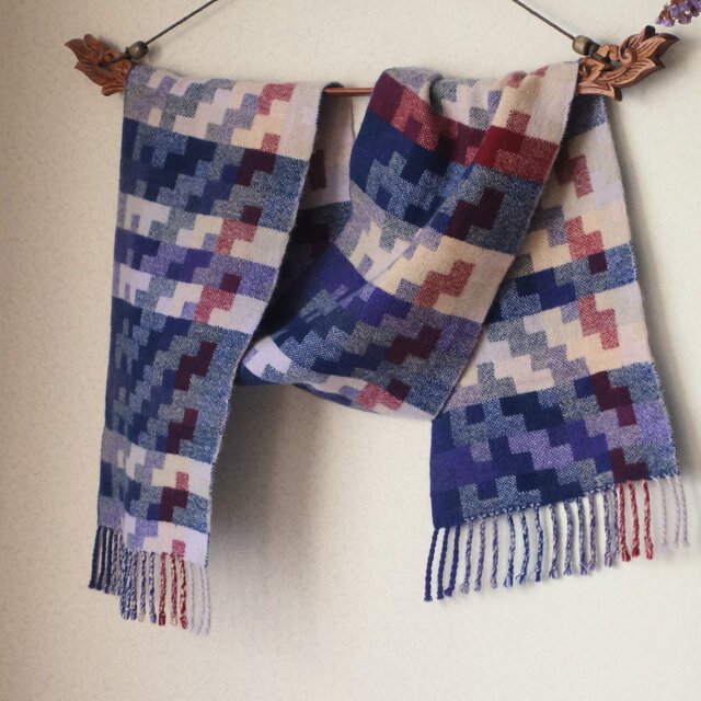 手織りカシミアマフラー・・オーキッド