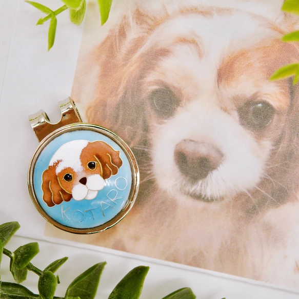 【うちの子オーダー】犬さん猫さん•七宝焼ゴルフマーカー＆ハットクリップ