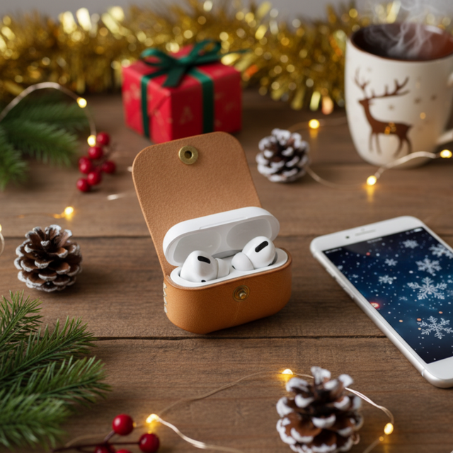 植物タンニンなめし革のAirPodsケース｜名入れ可・色変更可｜バッグ取り付けOK