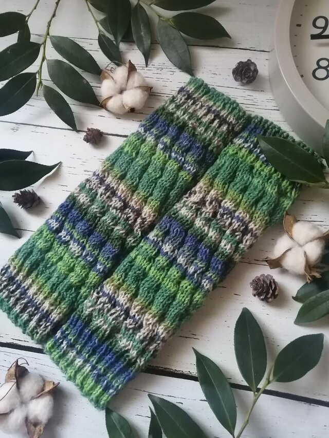 【M】ベルリンの森〜オパール毛糸のスパイラル編みレッグウォーマー（細め）