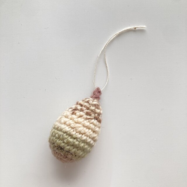 WOOL!*クリスマスオーナメント*洋梨*グレーベージュ*１piece