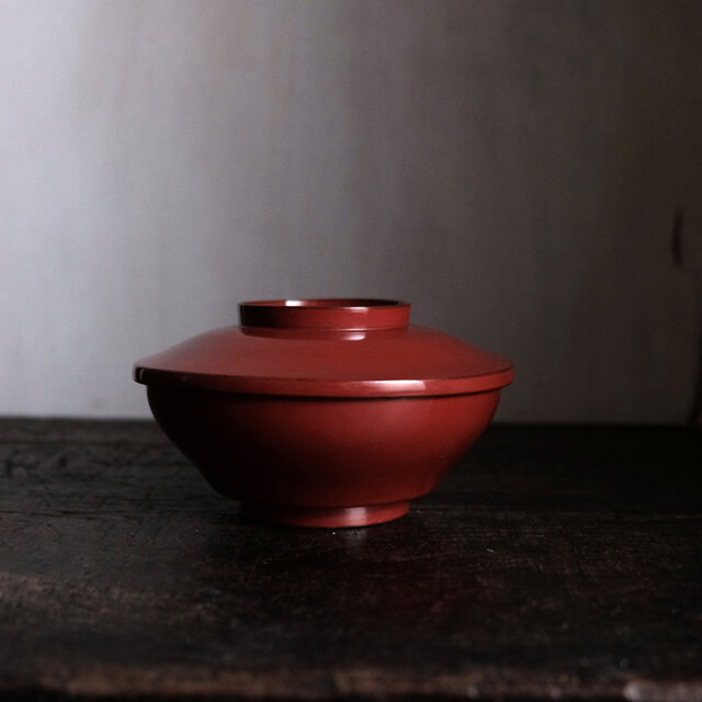 赤で素敵◆ 時代物　漆芸蓋付椀　漆器　骨董・antiques 古民家　古道具　大正〜昭和初期