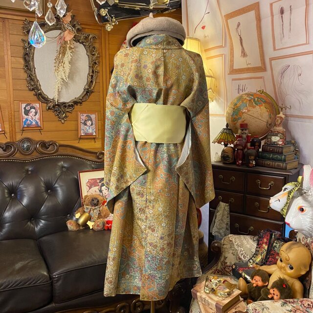 着物リメイク ワンピース｜洗える化繊素材＆名古屋帯サッシュベルト