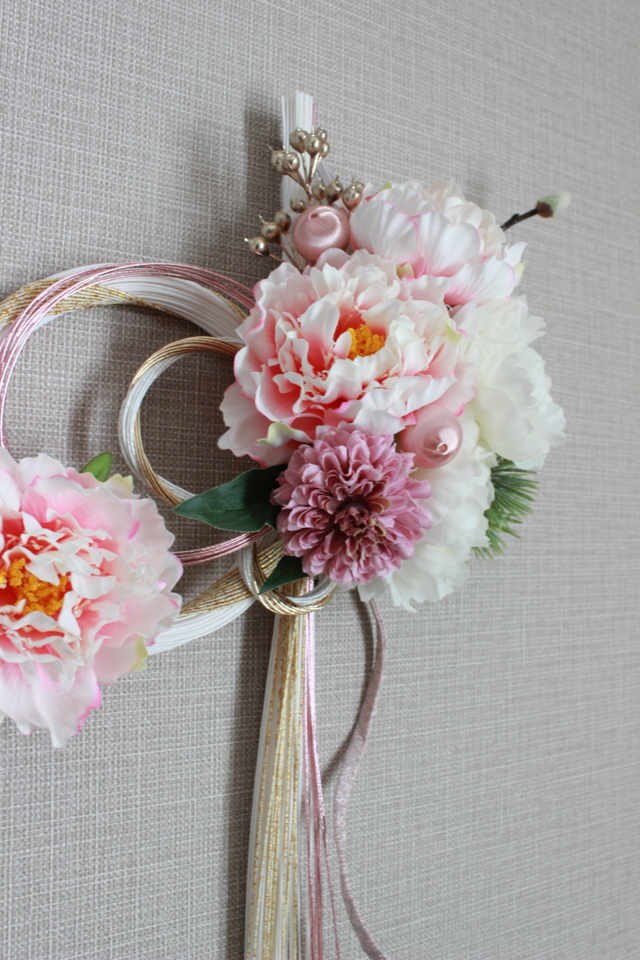 しめ縄 W7 しめ飾り 正月飾り 水引き アーティフィシャルフラワー W