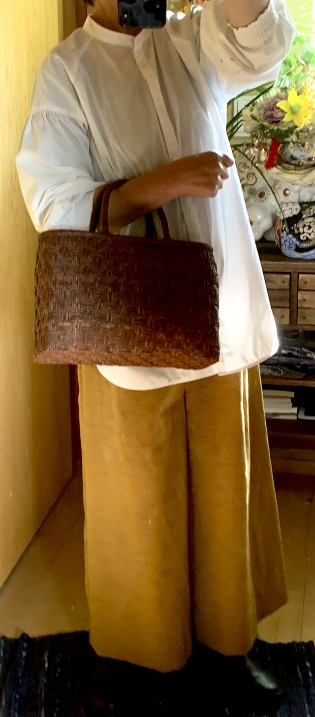 久留米絣ワイドパンツ