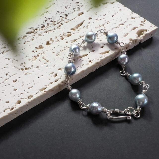 【Silver 925】あこやバロックパールブレスレット