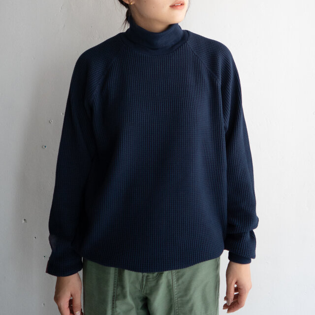 コットンワッフルラグランタートル/navy/size1.2(size2完売) | iichi