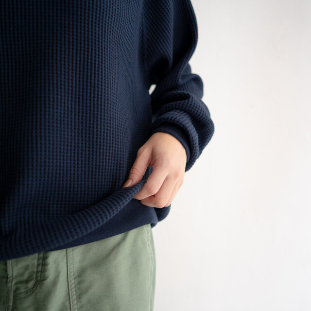 コットンワッフルラグランタートル/navy/size1.2(size2完売) | iichi