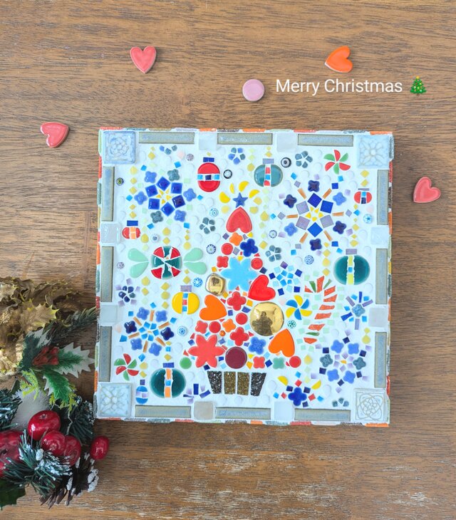 モザイクタイルアート クリスマスの壁飾り | iichi 日々の暮らしを