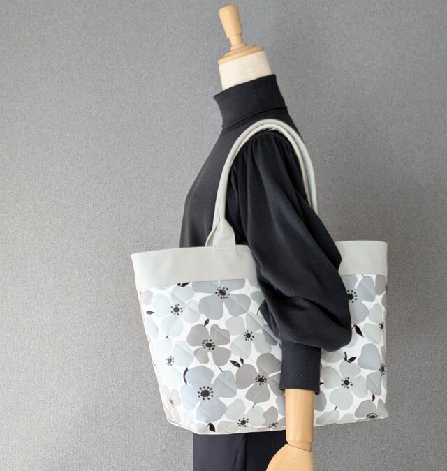 グレーグラデーション・大きなトートバッグ