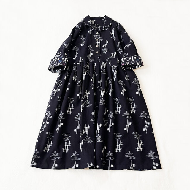 ヴィンテージ キモノ de オープンカラー ワンピース