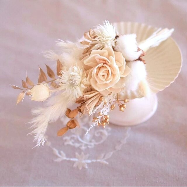 パンパスグラスのリースブーケ&ブートニア パンパスグラスのリースブーケ&ブートニアセット - メルカリ