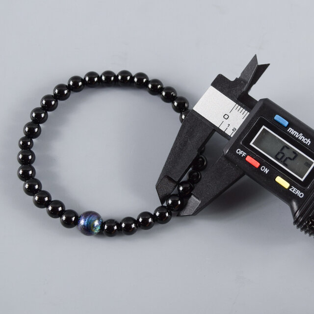 6mm 黒オニキス 漆玉 ブレスレット 腕輪 数珠 天然石 UDA221 | iichi