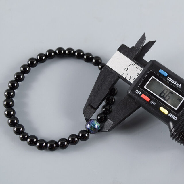 6mm 黒オニキス 漆玉 ブレスレット 腕輪 数珠 天然石 UDA221 | iichi