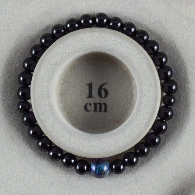 6mm 黒オニキス 漆玉 ブレスレット 腕輪 数珠 天然石 UDA221 | iichi