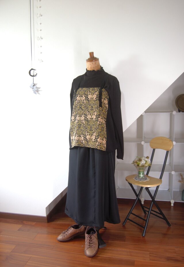 花鳥柄のレース紐タンクトップ【sara-nari】着物リメイク | iichi 日々