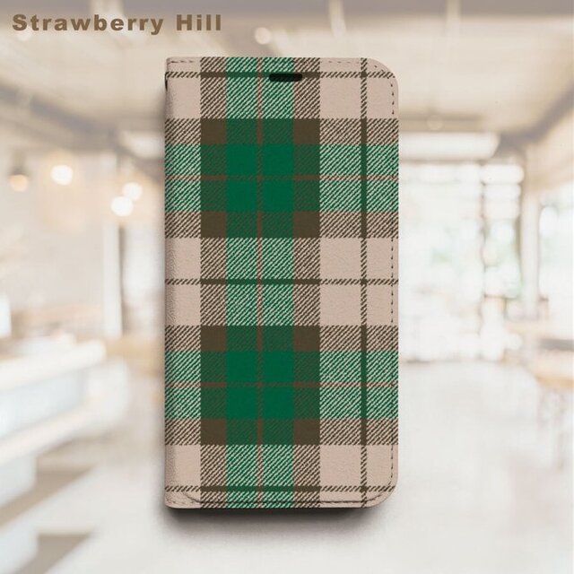 チェック柄 タータンチェック ベルトなし 帯なし ベルトレス 手帳型 iPhone スマホ ケース カバー