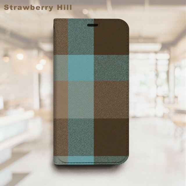 チェック柄 タータンチェック ベルトなし 帯なし ベルトレス 手帳型 iPhone スマホ ケース カバー