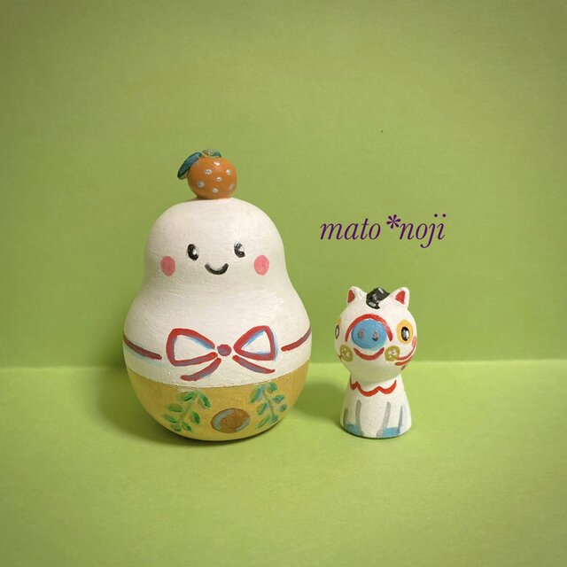 おめでたいマトリョーシカ　干支　うま人形 in 鏡餅マト　2人組