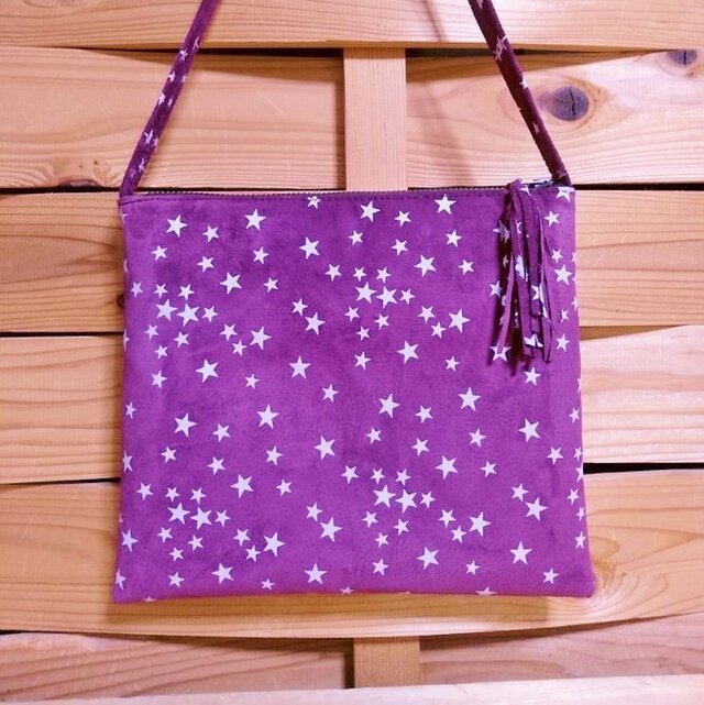 ★10周年感謝セール！1000円OFF　サコッシュ・星のプリントスエード