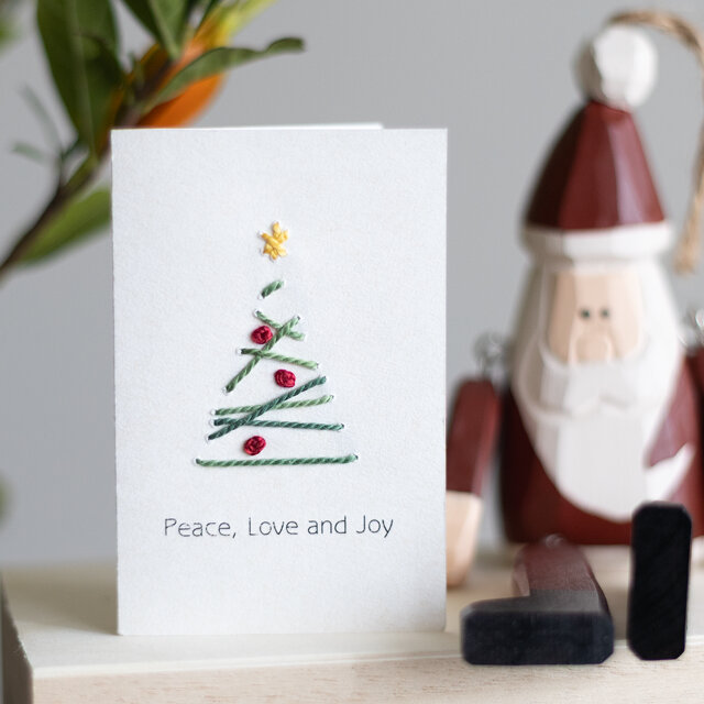 紙ししゅうminiカード クリスマスツリー