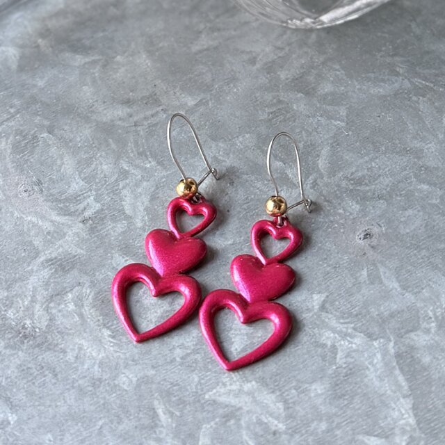 PA451-【 AVON 】エイボン・ヴィンテージピアス 1988 "Heart to Heart"