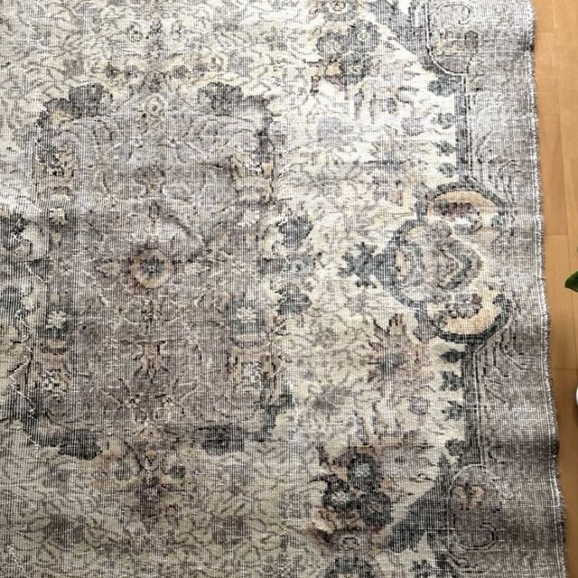 超大判171×286アンティークカラー メダリオン トルコヴィンテージラグ