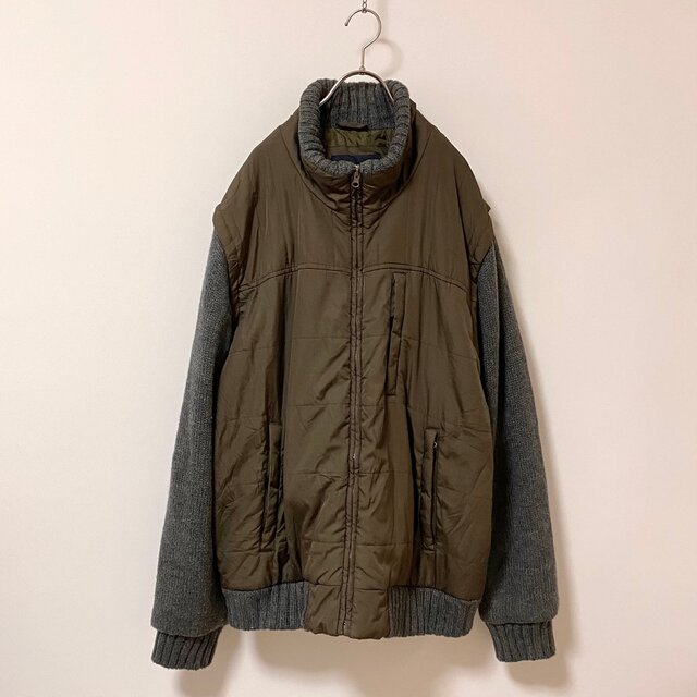 Vintage 90s USA CANYON RIVER BLUES khaki×gray knit jacket