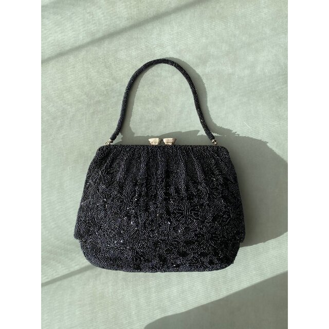 Vintage retro flower beads embroidery bag