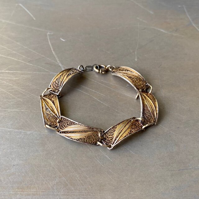 Vintage 70s USA retro silver925 filigrana chain bracelet