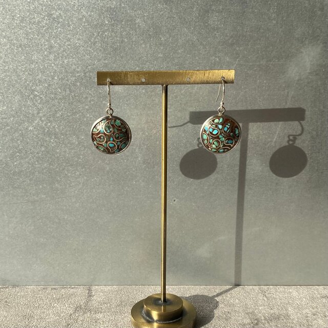 Vintage 70s-80s USA silver 925 copper turquoise pierces