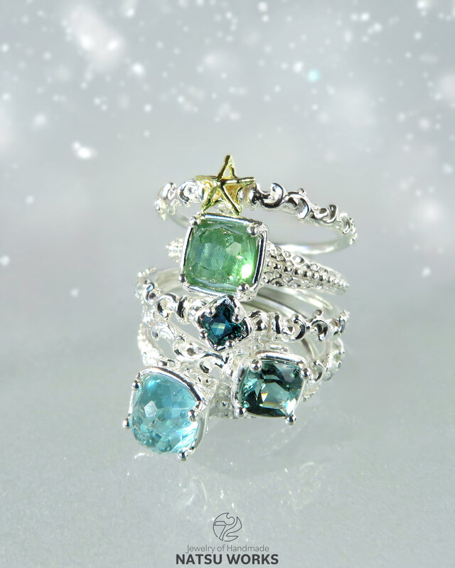 ピンク トルマリン リング / Gem and Botanical Pink Tourmaline Ring