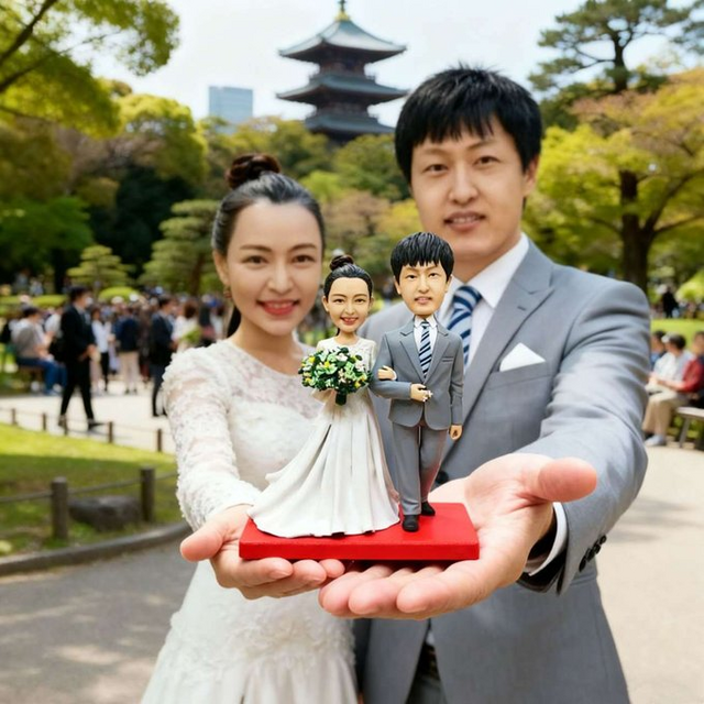 結婚祝い 結婚記念日 結婚式 新郎新婦 オーダーメイド 似顔絵 人形 プチギフト 写真から カップル そっくり　フィギュア 夫婦
