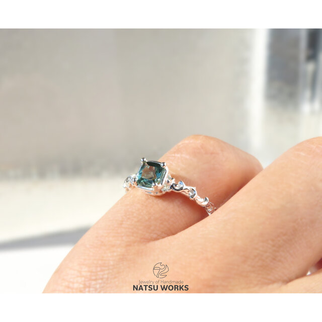ブルーグリーン トルマリン リング / Blue Green Tourmaline Ring 222