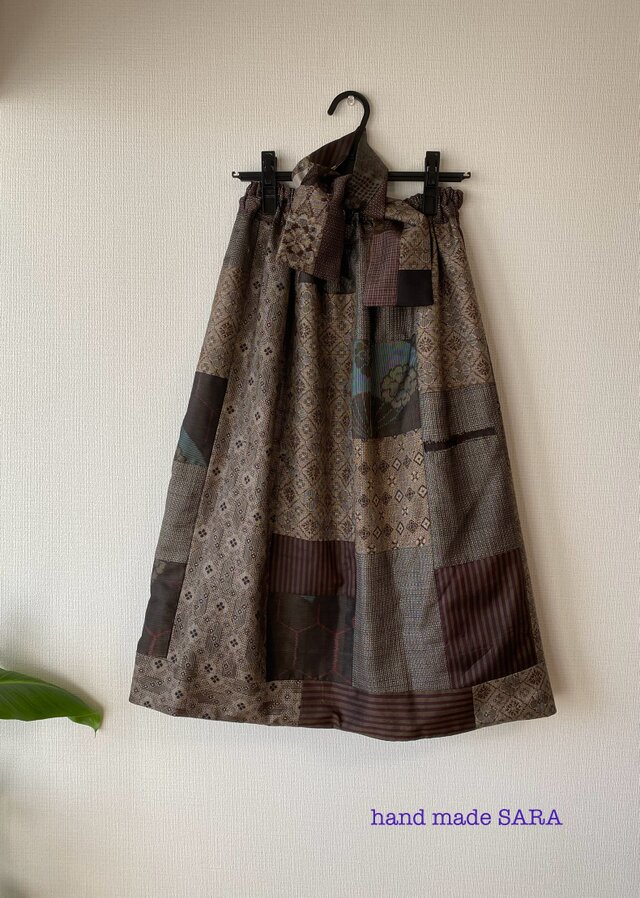 紬Pギャザースカート&ミニスカーフ