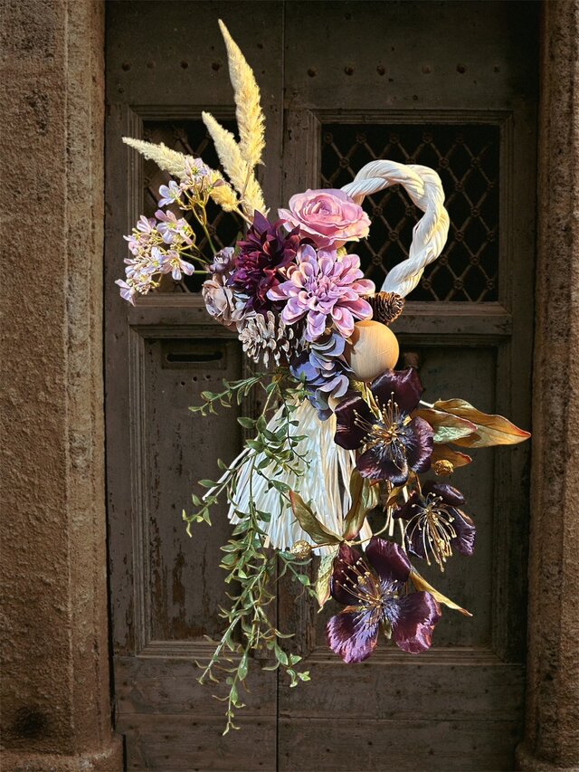 光触媒 人工観葉植物 ウォールグリーン フェイクグリーン 正月 花器付