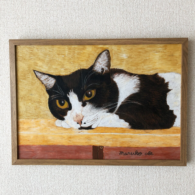 ウメ15」猫イラスト（原画） | iichi 日々の暮らしを心地よくする