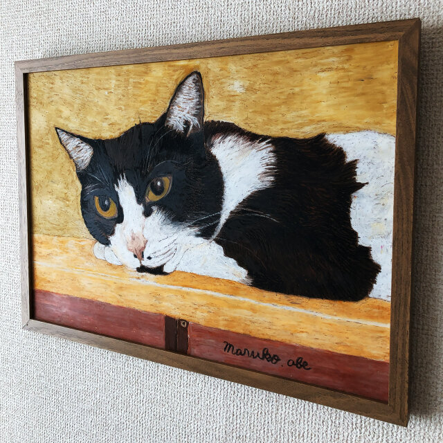 ウメ15」猫イラスト（原画） | iichi 日々の暮らしを心地よくする