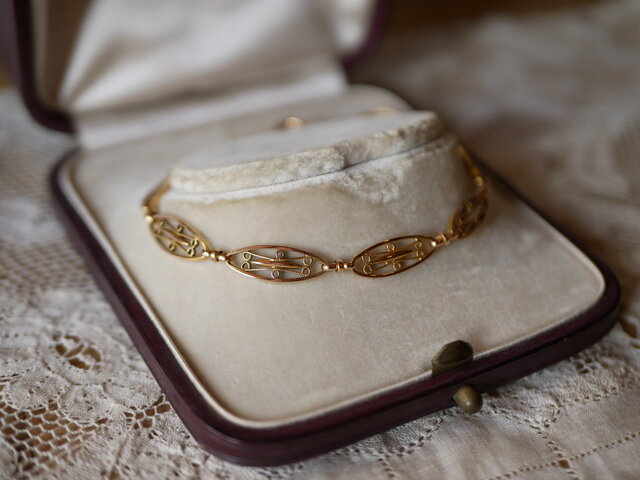 FB-07】フィリグリー K18 アンティークブレスレット アンティーク