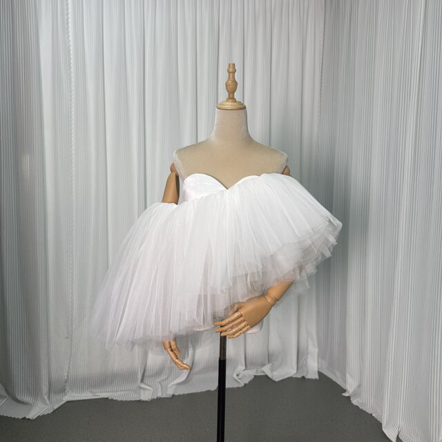 トップス スリット アシンメトリー オフホワイト ファスナー オフショルダー 結婚式