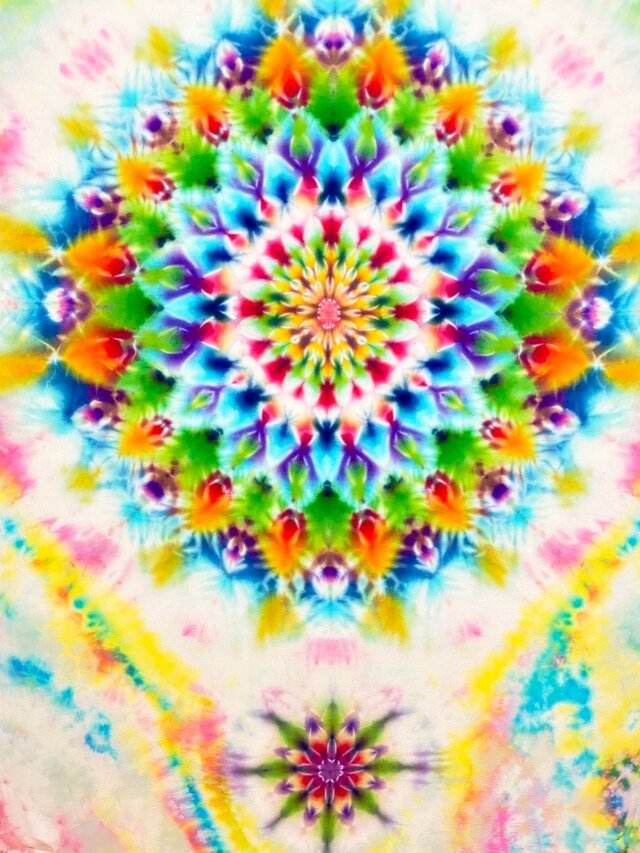 タイダイ タペストリー 曼荼羅 