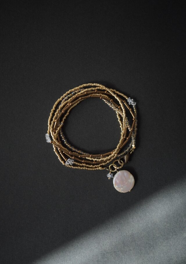 光彩Ⅲ ~ゴールドカラービーズのブレスレット