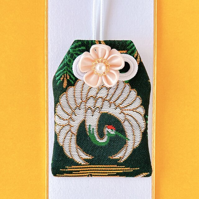 激レア】和風 守り巾着 鶴の刺繍付き 【公式通販】